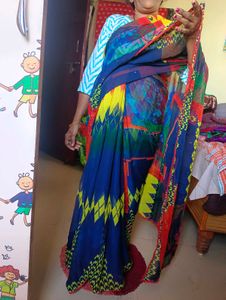 Yellow Diamond Print Saree