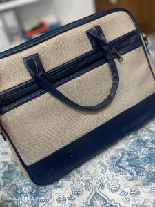 Classic Navy &amp; Beige Tote Bag