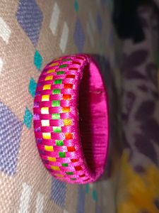 Pink Bangle With Beautiful Stones