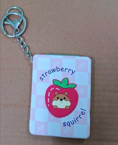 New Cute Strawberry Squirrel Keychain