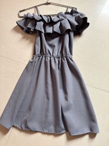 Gray Off-Shoulder Dress
