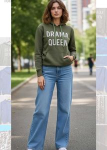 Drama Queen Olive Green Hoodie