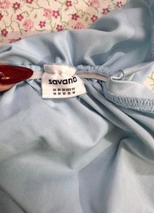 Savana Gathered Blue Top