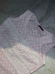 Libas Baby Pink Chikankari Long Kurti