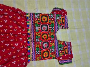 Red Embroidered Girls Dress