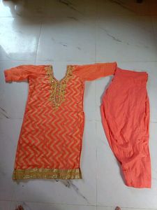 Orange Patiyala Suit