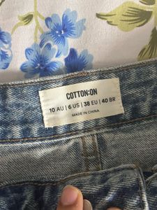 Faded Blue Denim Mini Skirt