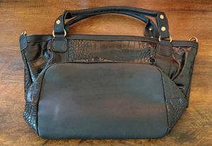 Black Studded Crocodile Tote Bag