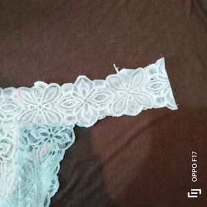 White Lace Thong