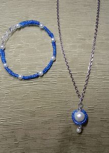 COMBO OF HANDMADE PENDENT AND BRACELET 🔵
