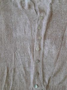 Beige Button-Down Cardigan