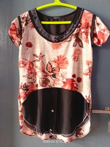 Floral Print Embellished Top