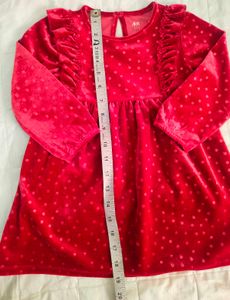 Red Velvet Polka Dot Dress