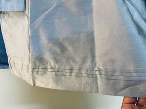 Gray Button-Down Kurta Set Silk