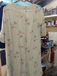 Floral Print Button-Down Kurti