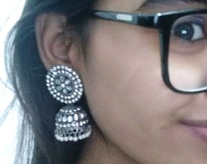 Oxidised Jhumka Earrings