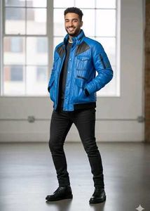 Blue Moto Jacket