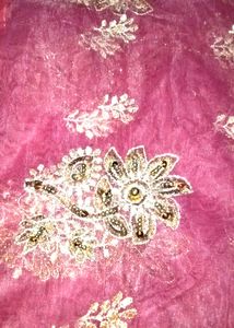 Saree Net Rose Pink Colour