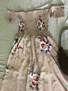 Off Shoulder Floral Maxi Dress