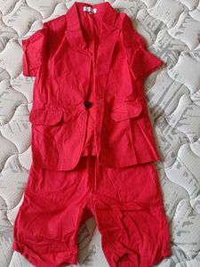 Red Kids Blazer &amp; Shorts Set