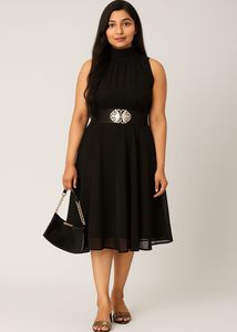 Elegant Black Midi Dress
