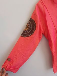 Vintage Coral Button-Down Lehenga