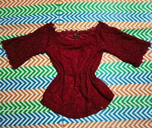 Burgundy Lace crochet  Top