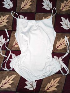 ❤️‍🔥White Cowl Top with Drawstrings❤️‍🔥