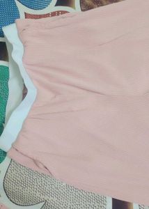 Pink Ribbed Wide Leg Pants