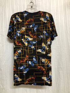 Black Printed Short Sleeve Tops