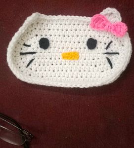 Hello Kitty Crochet glasses case