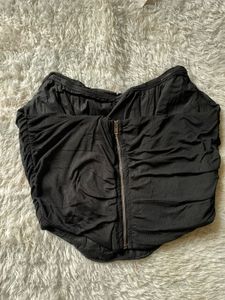 Black mesh  Ruched Corset Top