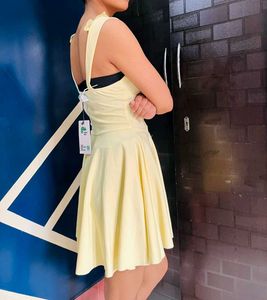 Solid Yellow cute dress