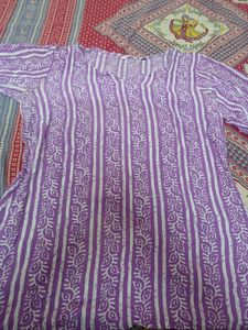 Purple &amp; White Printed Tunic