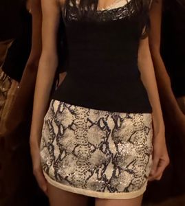 Snakeskin Sequin Mini Skirt