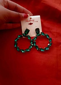 Emerald Green Statement Earrings