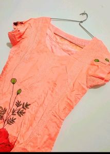 Light Orange Plazo Suit &amp; Dupatta For 34 Bust