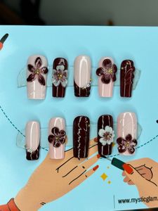 3D Trendy Floral Press-On Nails
