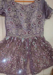 Frock With 5 Mtre Gher Sharara &amp; Heavy Duppata