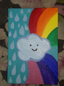 Cute rainbow canvas painting