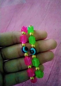 Pink &amp; Green Beaded Bracelets