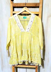Light Yellow Cotton Top Size-36-38