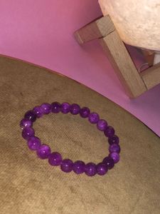 Real Amethyst Beaded Bracelet