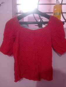 Polka Dot Red Crop Top