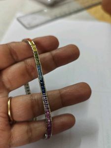 92.5 | Silver Rainbow Gem Tennis Bracelet