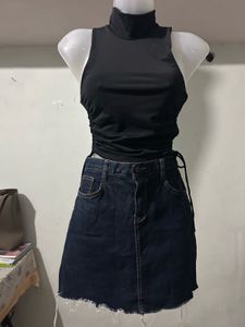 Zara Solid Black Top