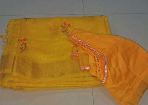 Ethnic mustard saree