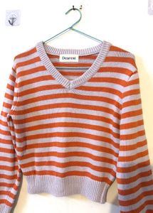 Striped V-Neck Sweater