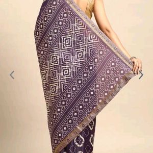 Purple Printed Saree