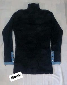 Fuzzy Black Turtleneck